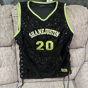 Shane Justin Runway Women’s Black & Green Jersey # 20 Legendary Size L